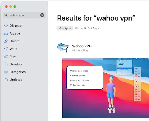 Step 1: Wahoo VPN app icon on iOS home screen