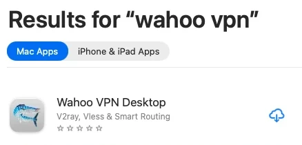 Étape 1 : page de Wahoo VPN dans Mac App Store